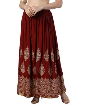 Jaipuri Printed Long royon Skirt 1