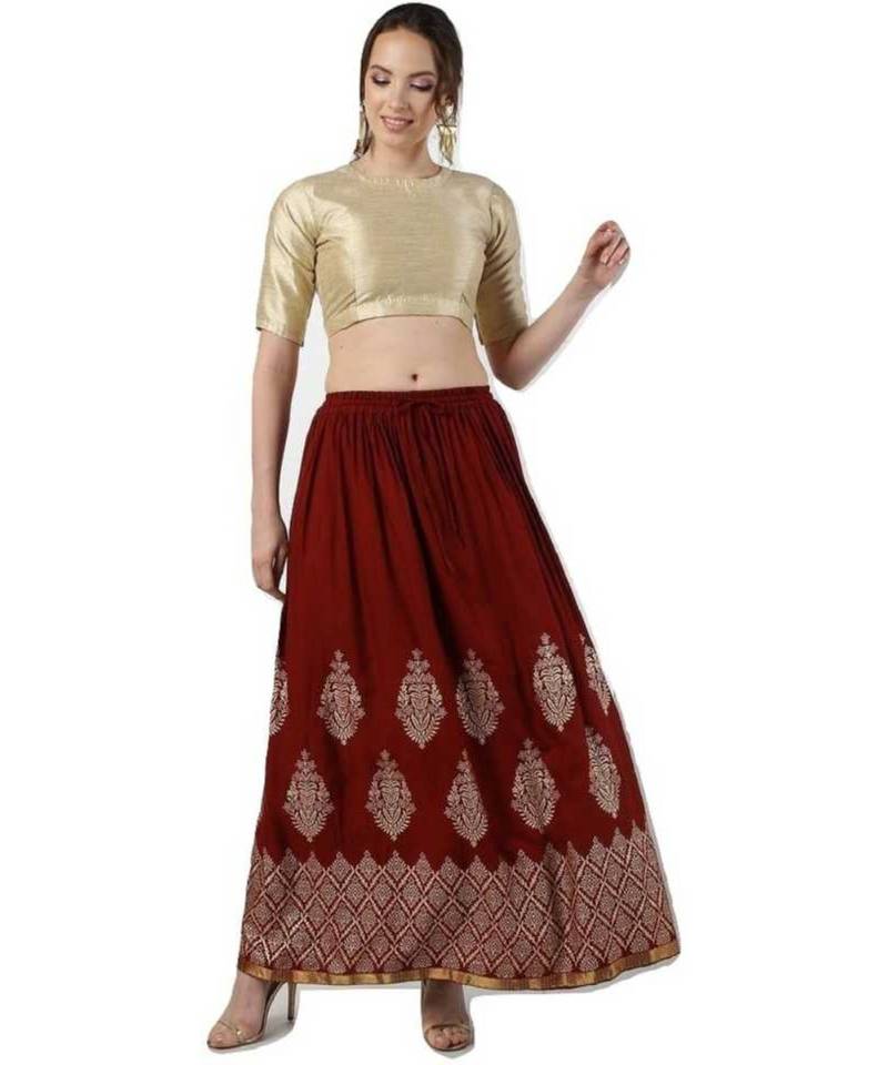 Jaipuri Printed Long royon Skirt