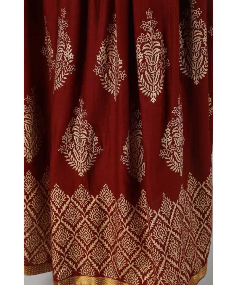 Jaipuri Printed Long royon Skirt