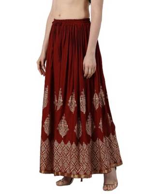 Jaipuri Printed Long royon Skirt 4