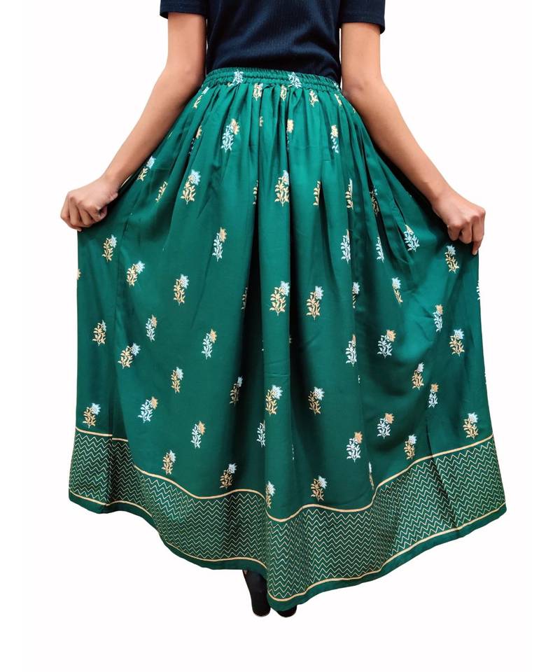 Jaipuri Printed Long royon Skirt
