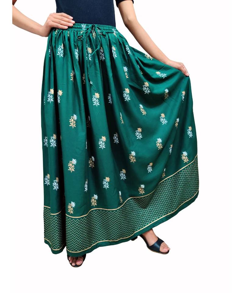 Jaipuri Printed Long royon Skirt