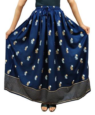 Jaipuri Printed Long royon Skirt 1