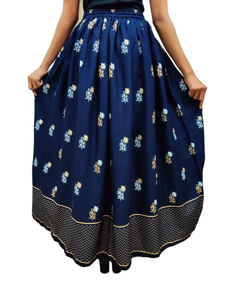 Jaipuri Printed Long royon Skirt