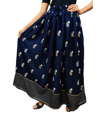 Jaipuri Printed Long royon Skirt 3