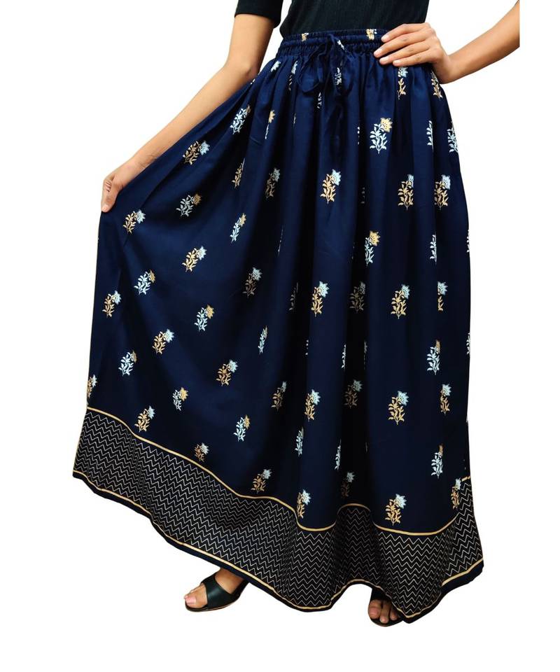 Jaipuri Printed Long royon Skirt