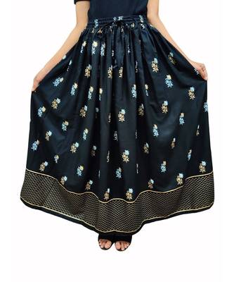 Jaipuri Printed Long royon Skirt 1