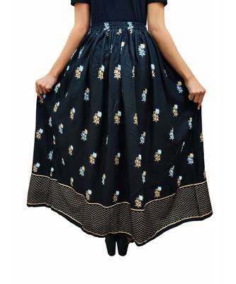 Jaipuri Printed Long royon Skirt 2