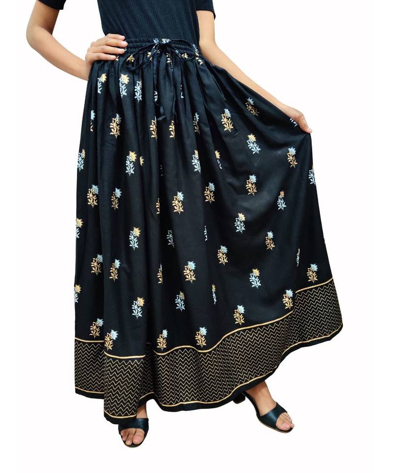Jaipuri Printed Long royon Skirt kastoori collection 3541538