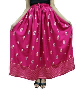 Jaipuri Printed Long royon Skirt 1