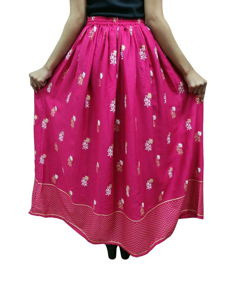 Jaipuri Printed Long royon Skirt