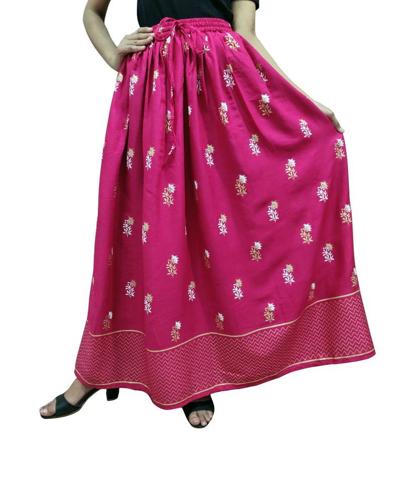 Jaipuri Printed Long royon Skirt