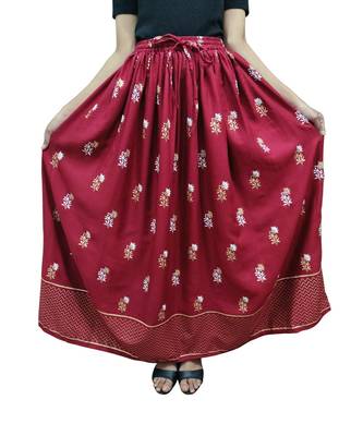 Jaipuri Printed Long royon Skirt 1