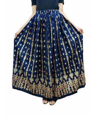 Jaipuri Printed Long royon Skirt 1