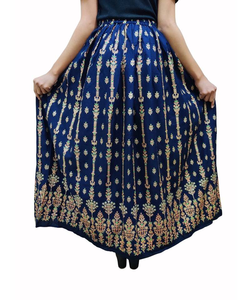 Jaipuri Printed Long royon Skirt