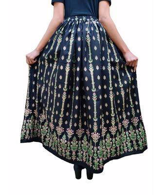 Jaipuri Printed Long royon Skirt 3