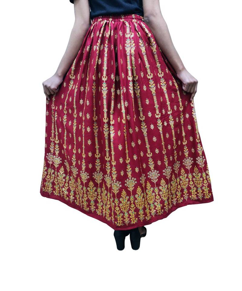 Jaipuri Printed Long royon Skirt
