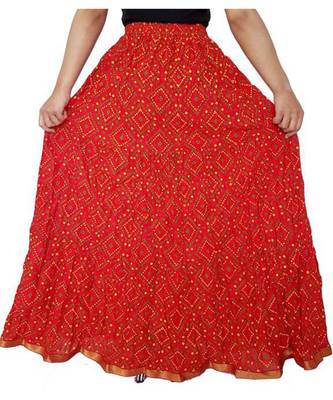 Jaipuri Printed Long royon Skirt 3