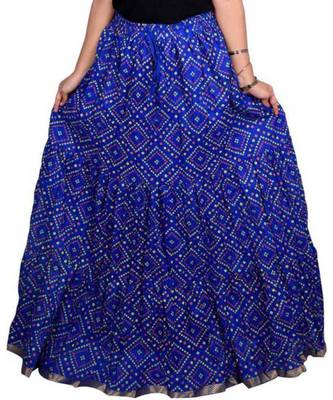 Jaipuri Printed Long royon Skirt 1