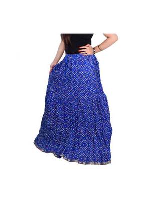 Jaipuri Printed Long royon Skirt 3