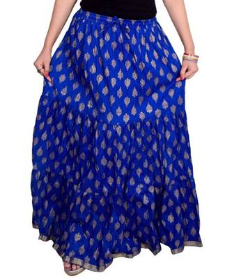 Jaipuri Printed Long royon Skirt 1