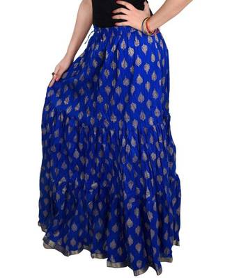 Jaipuri Printed Long royon Skirt 3