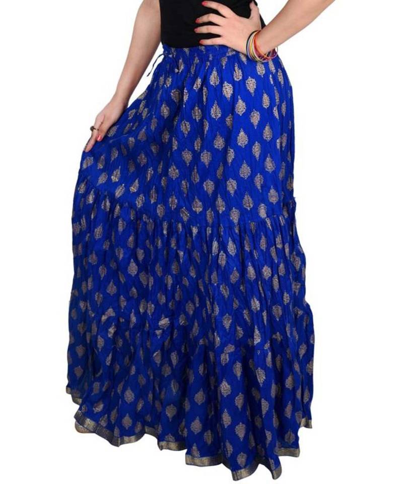 Jaipuri Printed Long royon Skirt
