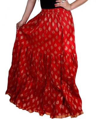 Jaipuri Printed Long royon Skirt 3