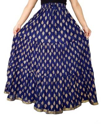 Jaipuri Printed Long royon Skirt 1