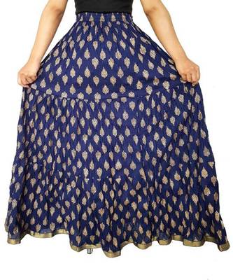 Jaipuri Printed Long royon Skirt 2
