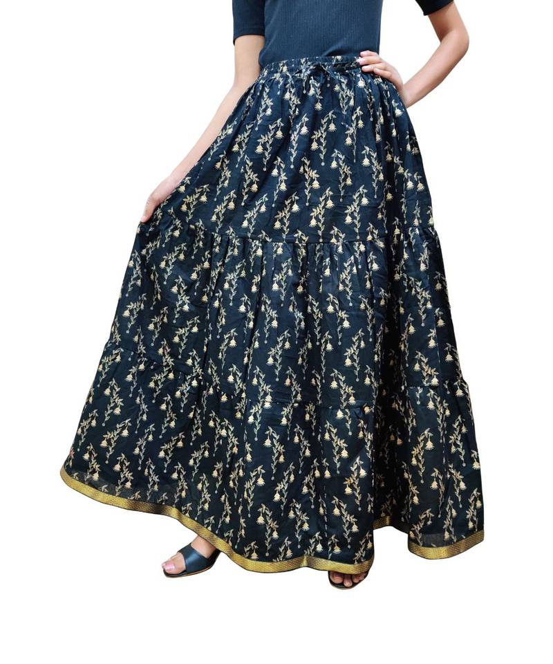 Jaipuri Printed Long royon Skirt