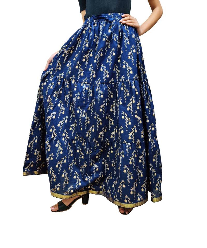 Jaipuri Printed Long royon Skirt