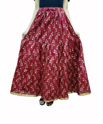 Jaipuri Printed Long royon Skirt 1