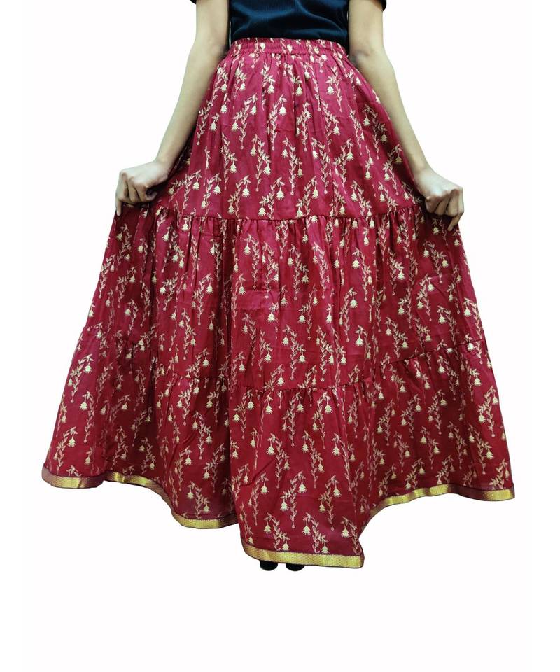 Jaipuri Printed Long royon Skirt