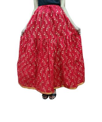 Jaipuri Printed Long royon Skirt 1