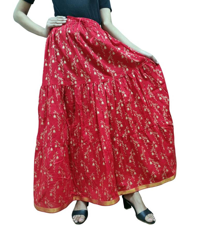 Jaipuri Printed Long royon Skirt
