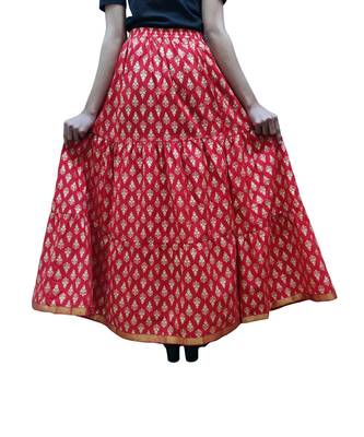 Jaipuri Printed Long royon Skirt 2