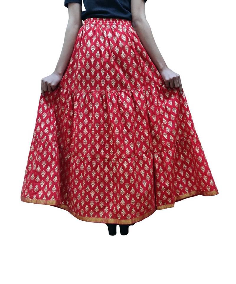 Jaipuri Printed Long royon Skirt