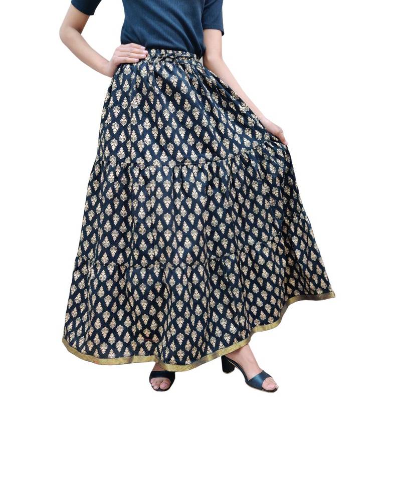 Jaipuri Printed Long royon Skirt