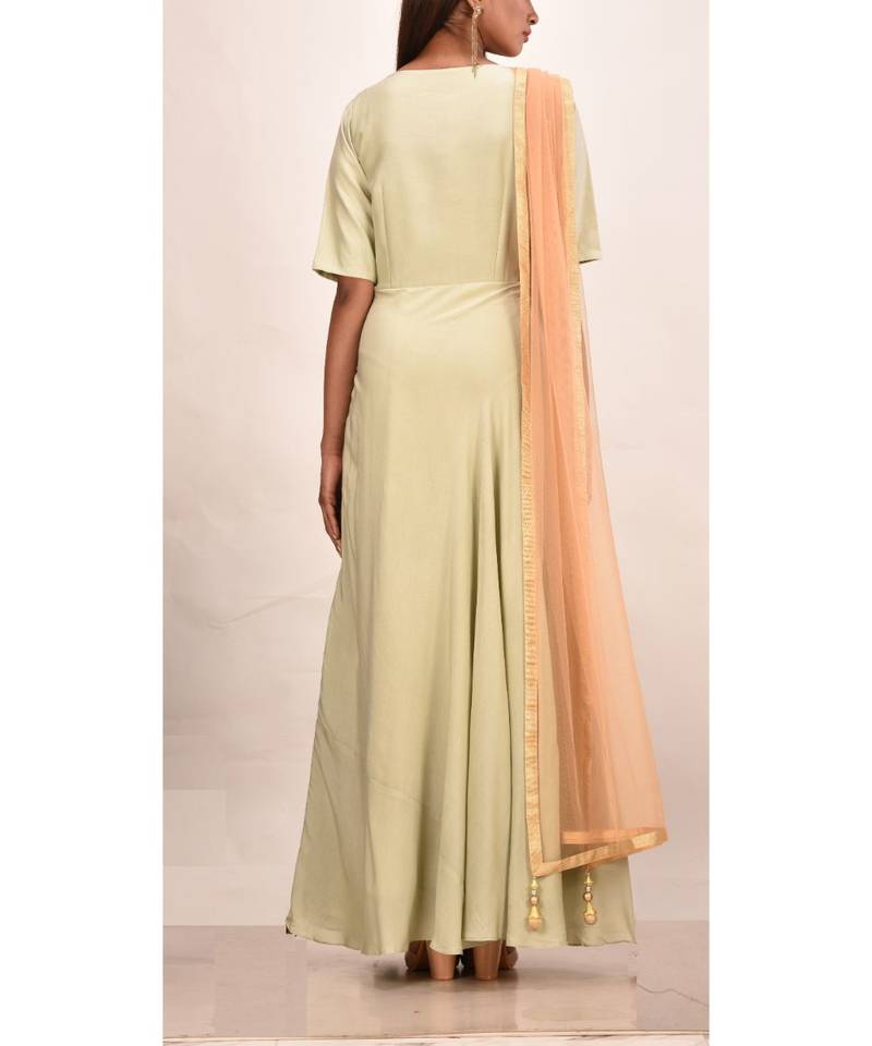 multicolor  muslin silk short sleeves solid women gown