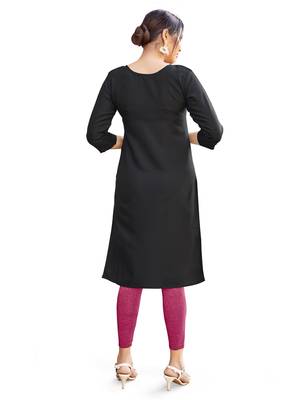 Black embroidered cotton cotton-kurtis 2