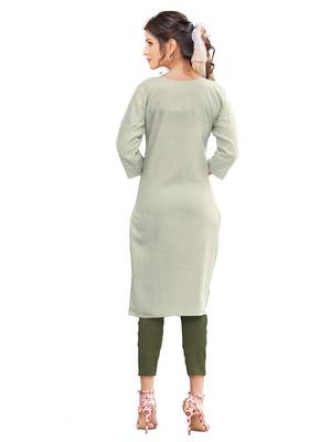Grey embroidered cotton cotton-kurtis 2