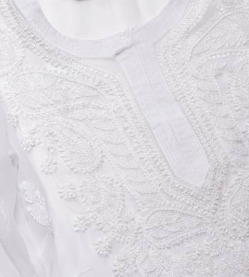 White embroidered georgette chikankari-kurtis 3