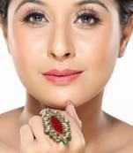 Simply Fascinating Red Ruby Kundan Ring