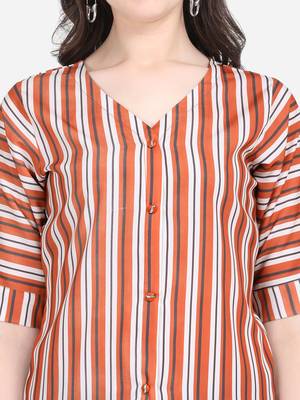 Brown printed crepe crop-tops 4