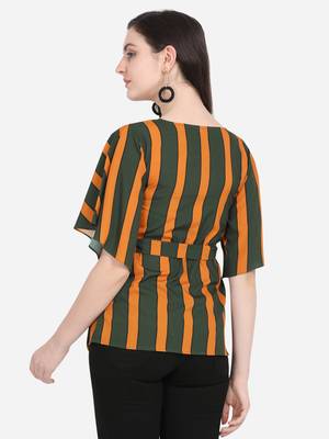 Green printed crepe crop-tops 2
