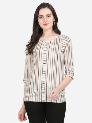 Multicolor printed crepe crop-tops 1