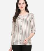 Multicolor printed crepe crop-tops