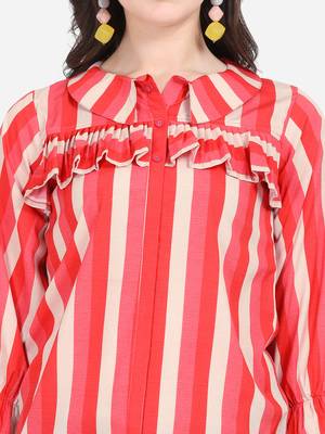 Pink printed crepe crop-tops 4