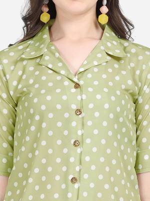 Green printed crepe crop-tops 4